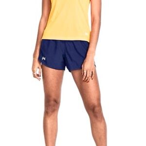 Under Armour Heat Gear Navy Blue Running Track Workout Shorts Lined Medium